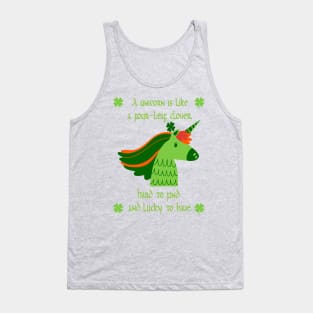 A unicorn is like a four-leaf clover. Hard to find and lucky to have! Tank Top